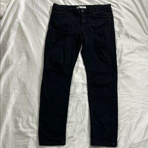 New- Classic Skinny Low Rise Regular Eunina Women's Black Distressed Jeans